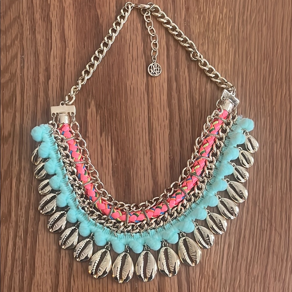 Lilly Pulitzer Vibrant Shell Necklace with Pink and Blue Accents